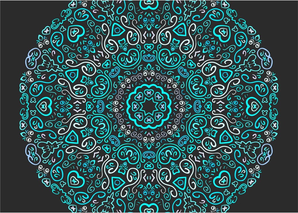 Sklenený obraz ornamentálne abstrakcie (70x50 cm)