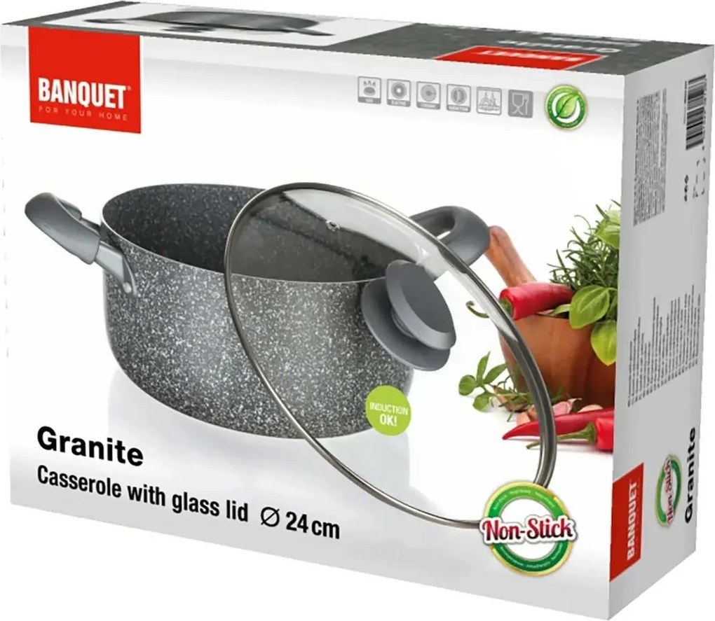 Banquet Hrniec s nepriľnavým povrchom Granite, 24 x 11 cm, 24 cm