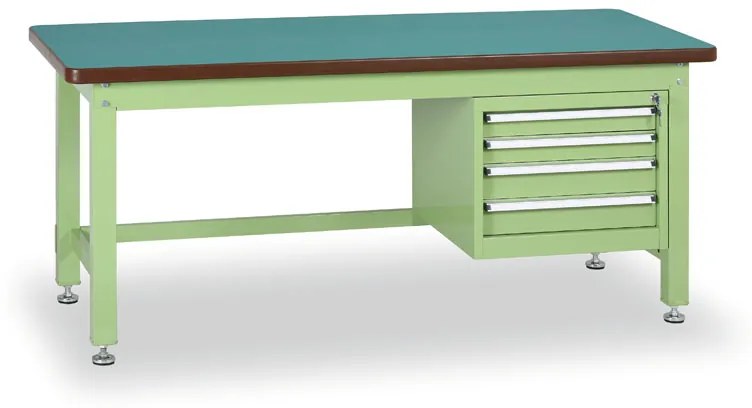 Dielenský stôl GL So závesným boxom na náradie, MDF + PVC doska, 4 zásuvky, 2100 x 750 x 800 mm