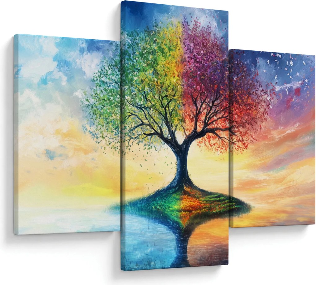 Obraz – Maľovaný strom ročných období (90x60 cm)