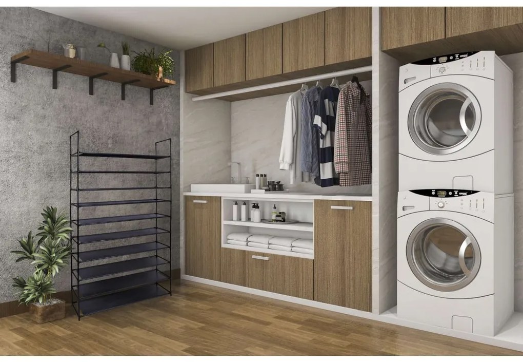 Stojan na topánky Mela - 50 párov - čierny