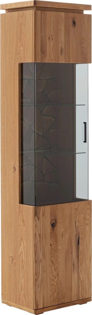 XXXLutz VITRÍNA, dub, farba duba, 50/204/37 cm Linea Natura - Sklenené vitríny - 001700023020
