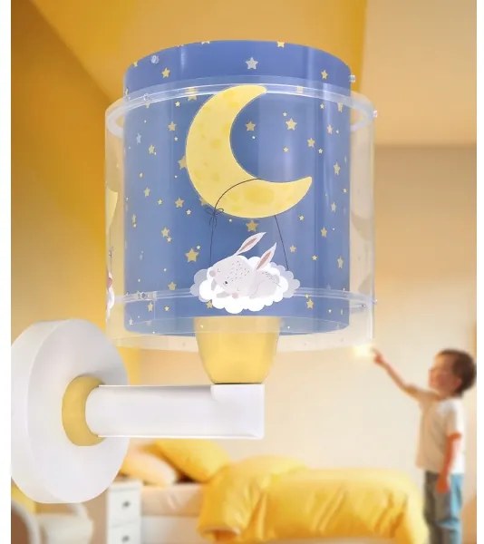 Dalber 76639 - Detská nástenná lampa MOON DREAMS 1xE27/15W/230V modrá