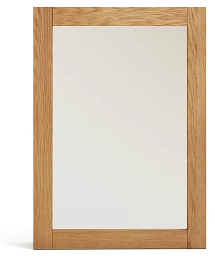 Závesná skrinka so zrkadlom bialu 50 x 70 cm prírodná MUZZA