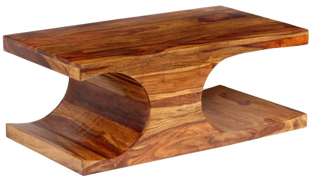 Konferenčný stolík, masívne sheeshamové drevo, 90x50x35 cm