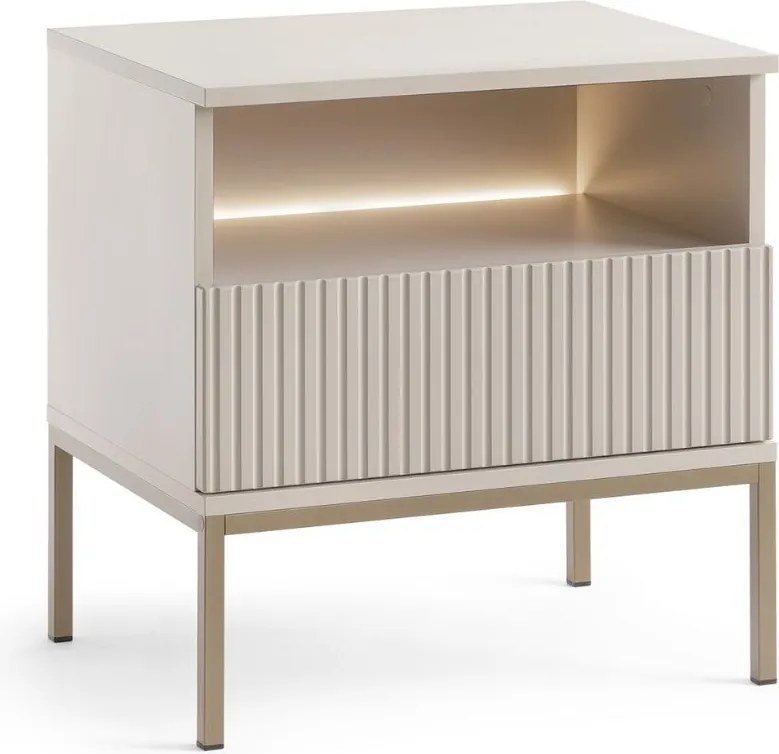 Nočný stolík Sento s LED osvetlením (S54), kašmír