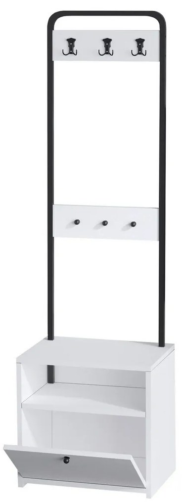 Vešiak s botníkom Quinn White and Black