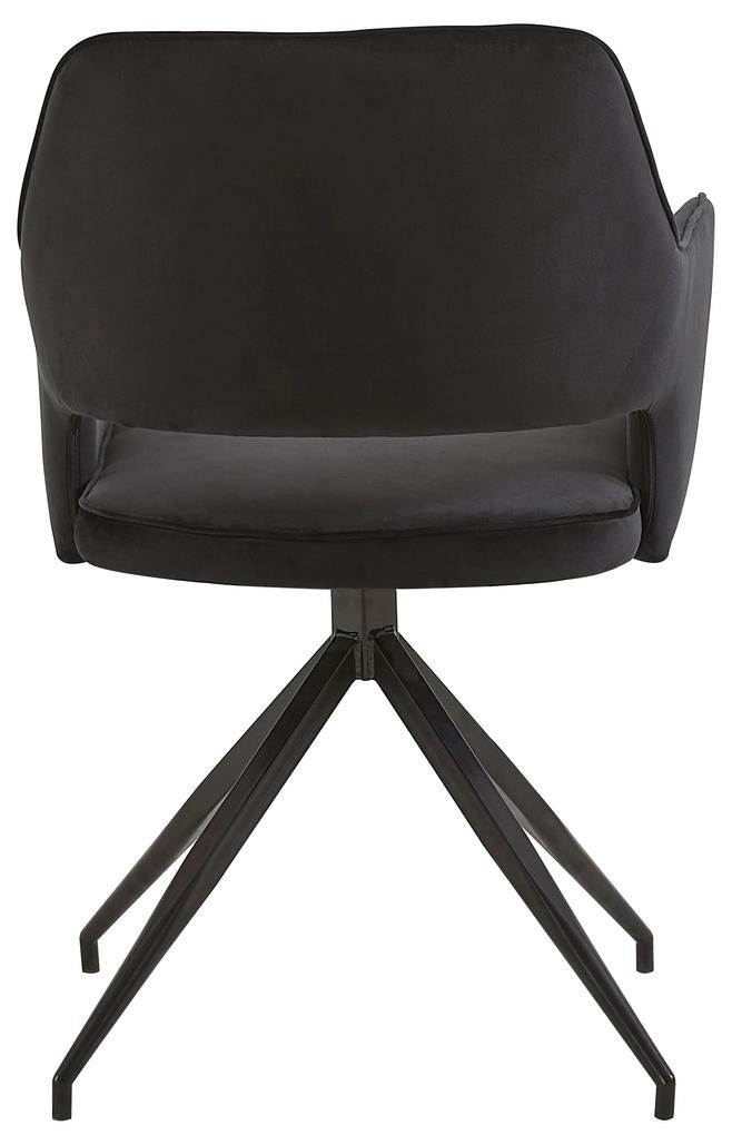 Jedálenská stolička Paris čierna s čiernou podnožou Mahom