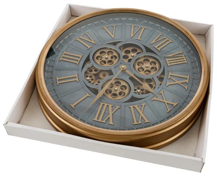 Dekorstudio Nástenné hodiny s rímskymi číslicami a pohyblivými ozubenými kolesami
