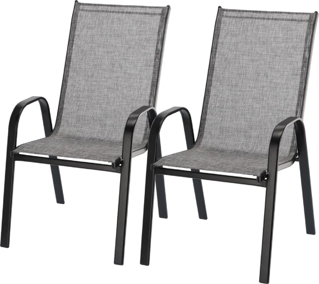 Garden Line SADA 2 ŠEDÝCH ZÁHRADNÝCH STOLIČIEK 54 x 72 x 96