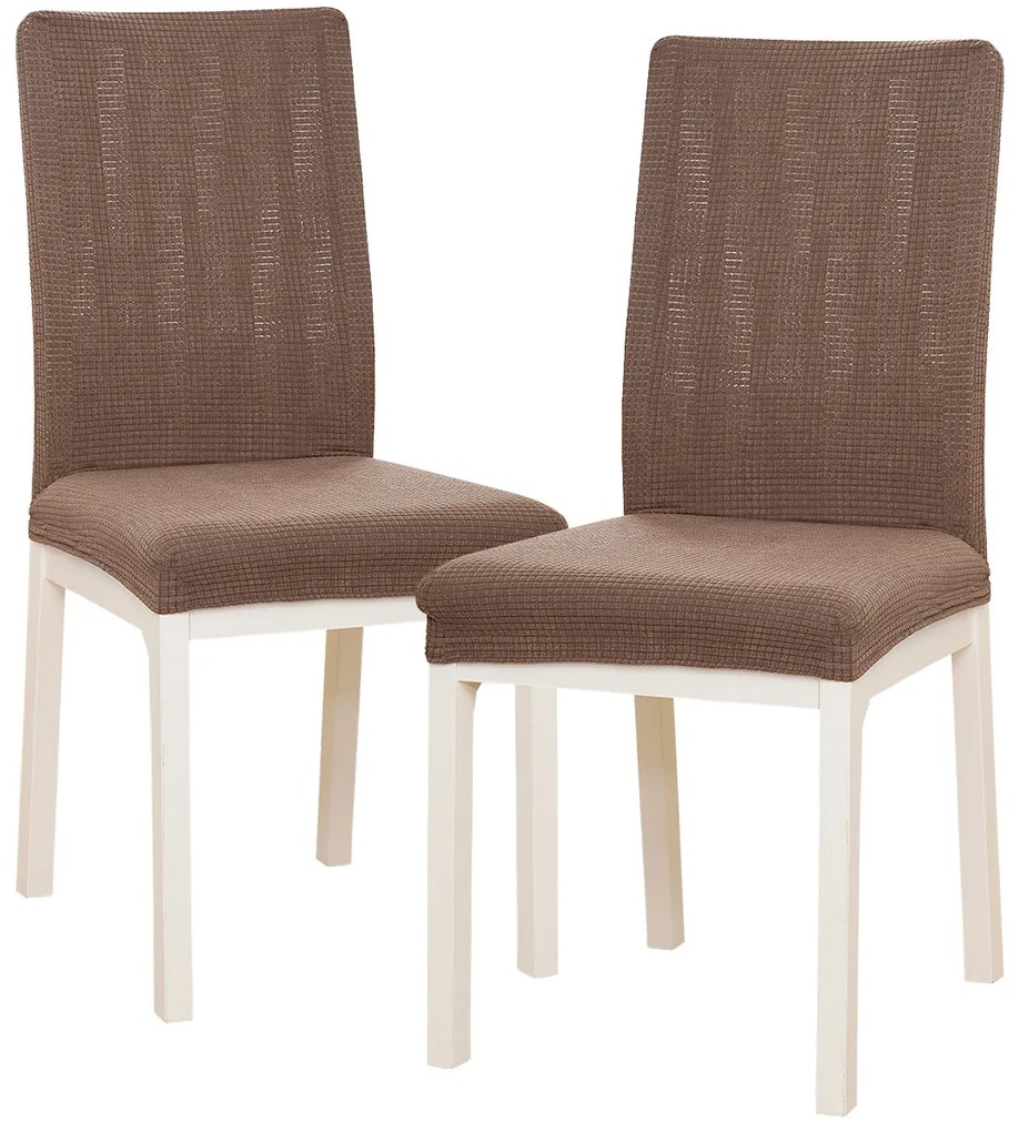 4Home Napínací poťah na stoličku Magic clean hnedá, 45 - 50 cm, súprava 2 ks