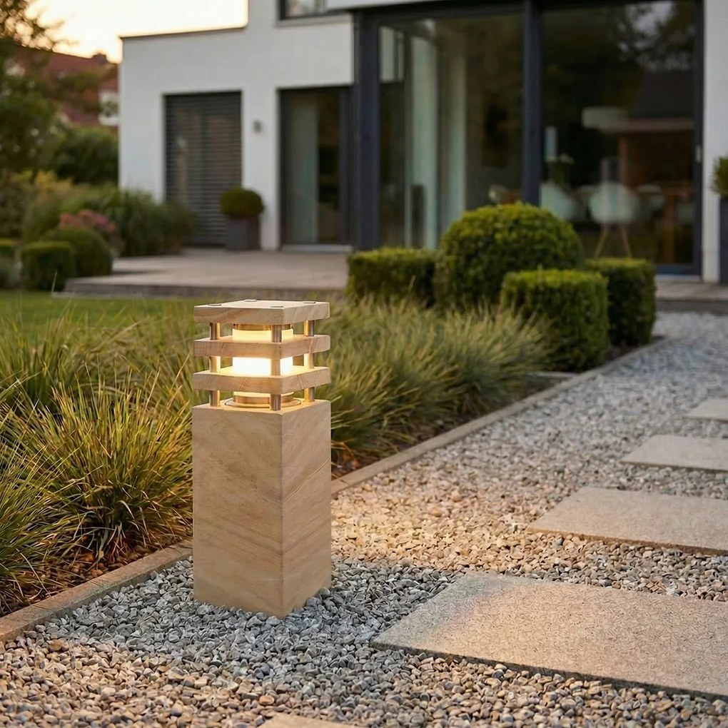 Moderná vonkajšia stojaca lampa pieskovec 40 cm - Grumpy