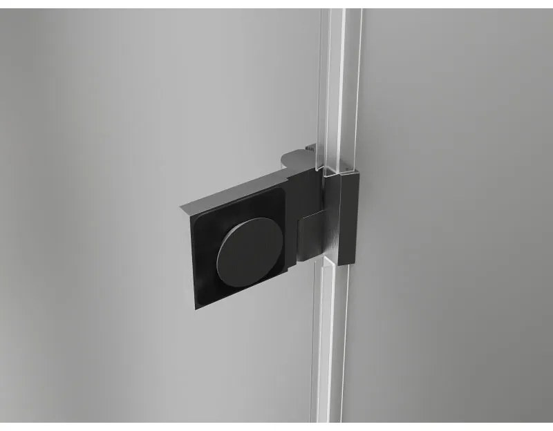 Mexen Lunar-B, L výklopné sprchové dvere pravé 150 cm, 8mm číre sklo, brúsený grafit profil, 832SL-150-050-66-00-P