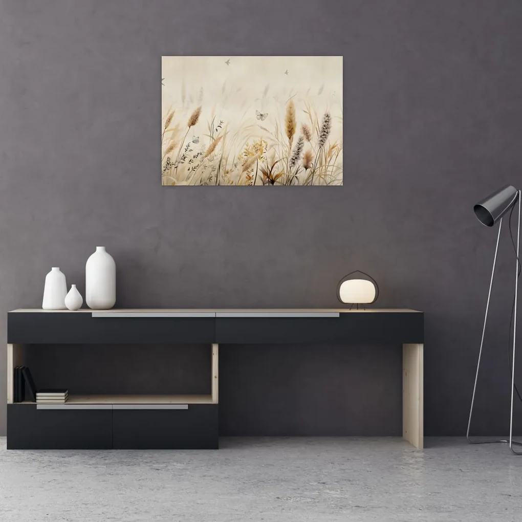Sklenený obraz - Divoká lúka (70x50 cm)