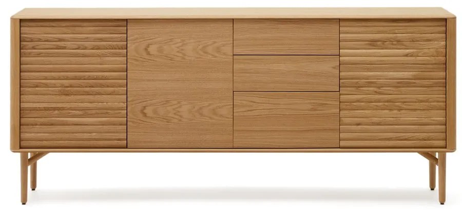 Nízka komoda v dekore duba v prírodnej farbe 200x86 cm Lenon – Kave Home