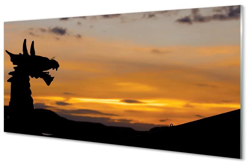 Sklenený obraz Slnko oblohu drak 100x50 cm