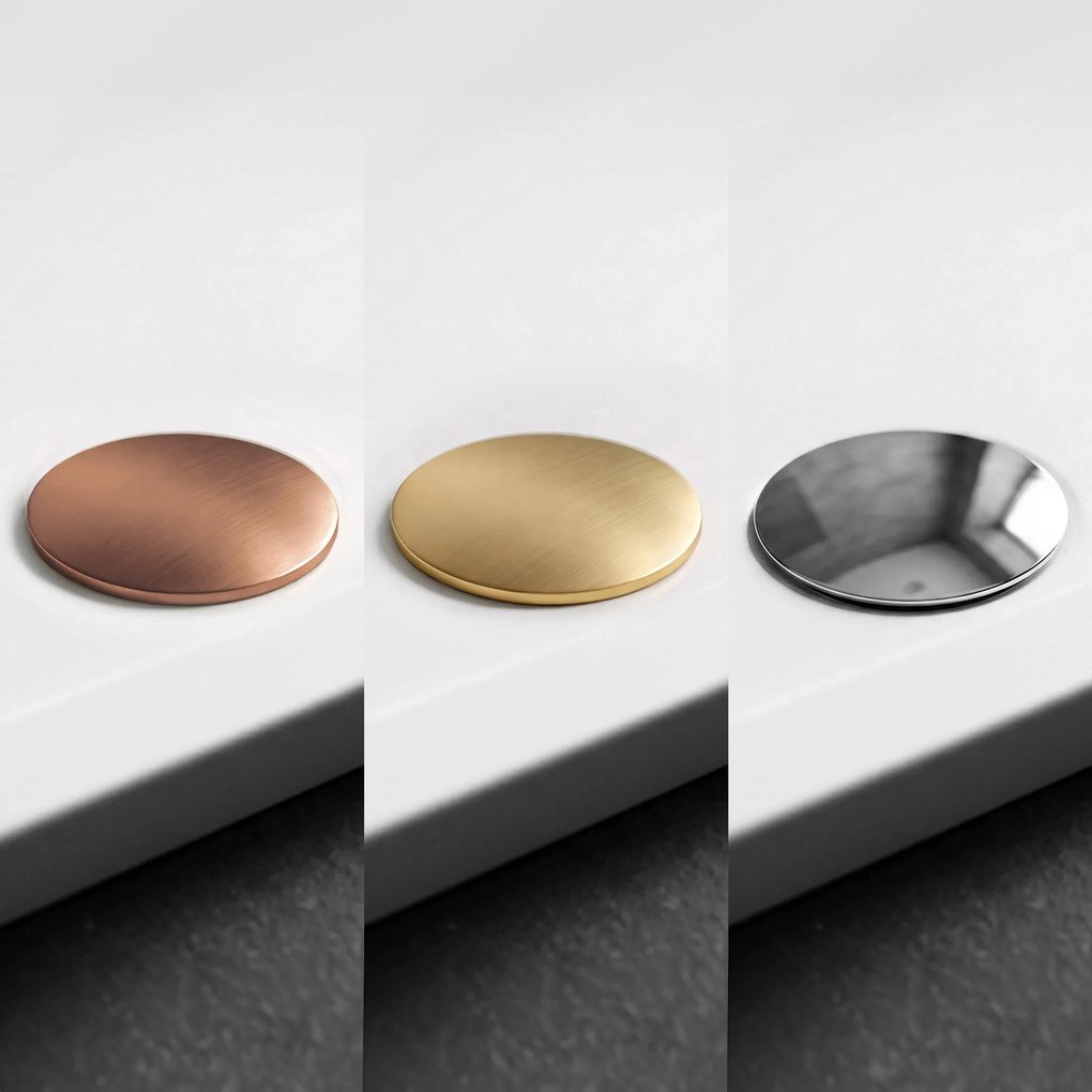 Rea Savoy, sprchová vanička 100x80x6 cm + sifón so zlatou krytkou, biela lesklá, KPL-05332