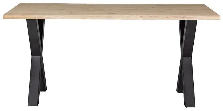 Jedálenský stôl tablo 160 x 90 cm nohy do tvaru x dubový masív MUZZA
