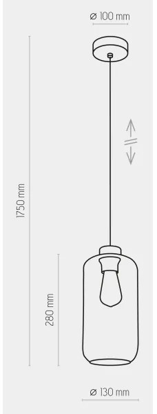 Luster na lanku MARCO 1xE27/60W/230V čierna
