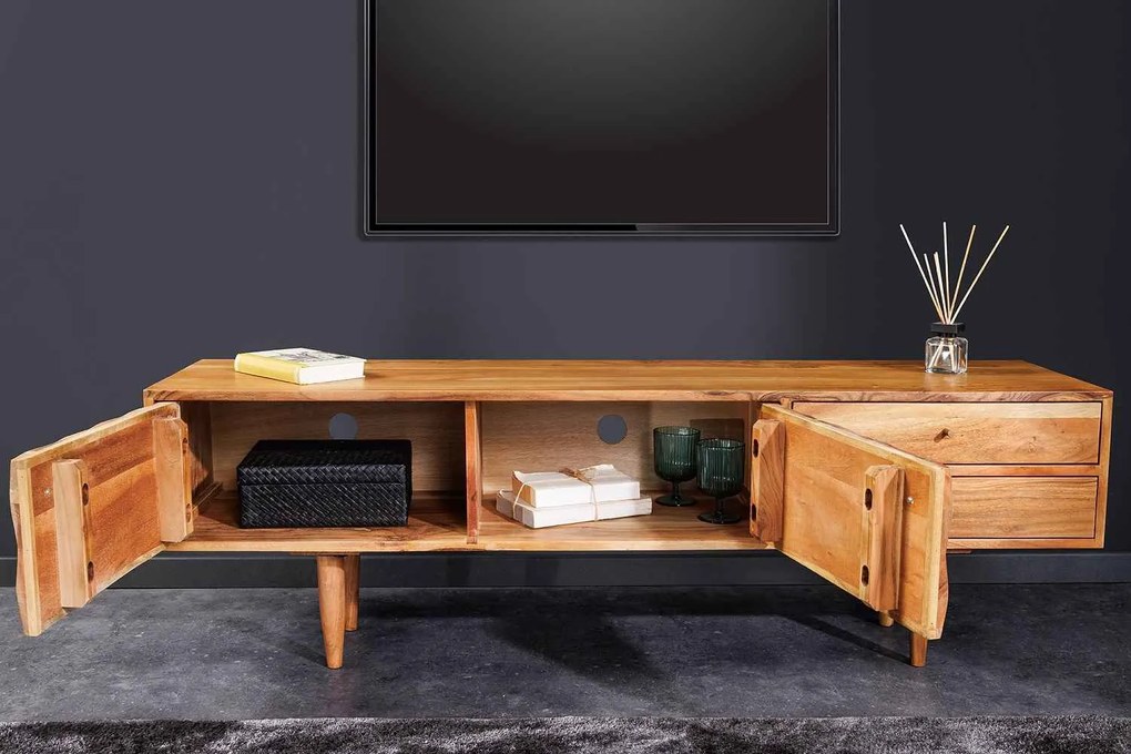 Dizajnový TV stolík Halia Honey 145 cm akácia