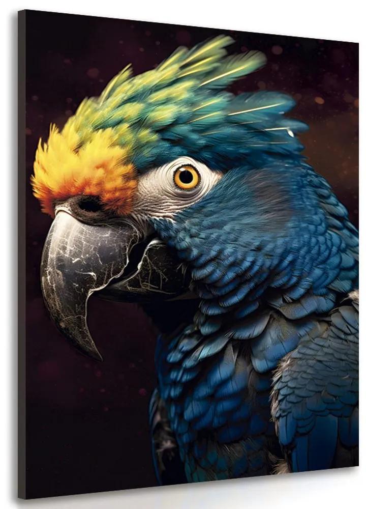 Obraz modro-zlatý papagáj Varianta: 80x120