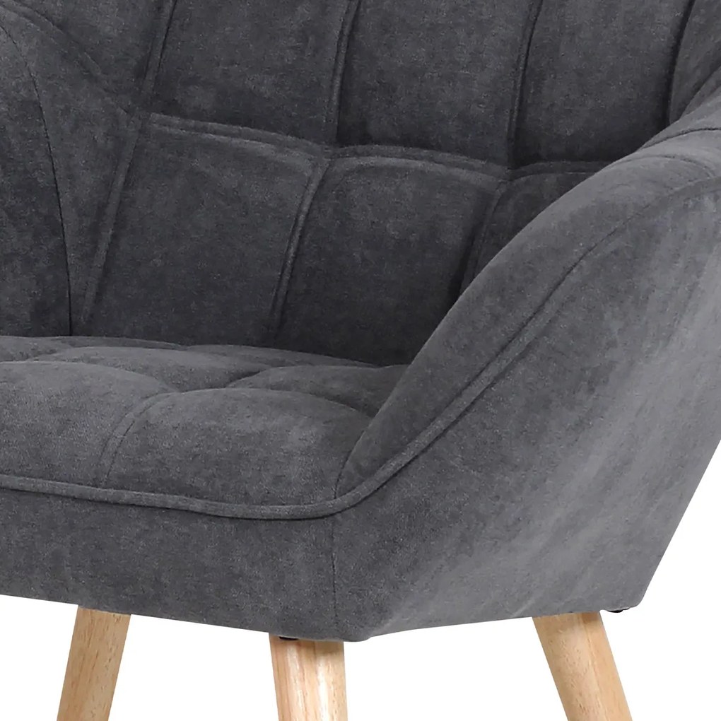 Autronic - Kreslo, poťah tmavo sivá látka, drevené nohy, masív kaučukovník - AK-321 GREY2