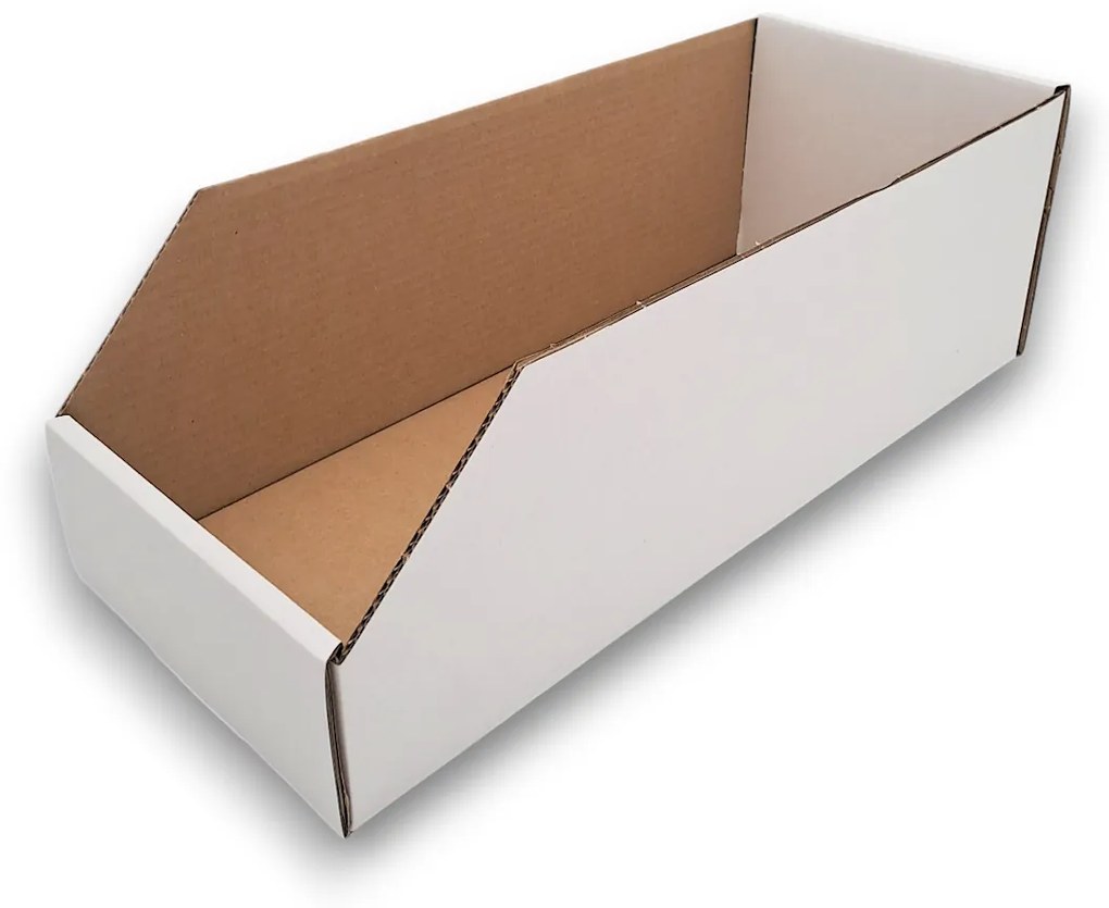 Úložné boxy na oblečenie, organizéry do skrine BIELY KARTÓN 20x47 cm
