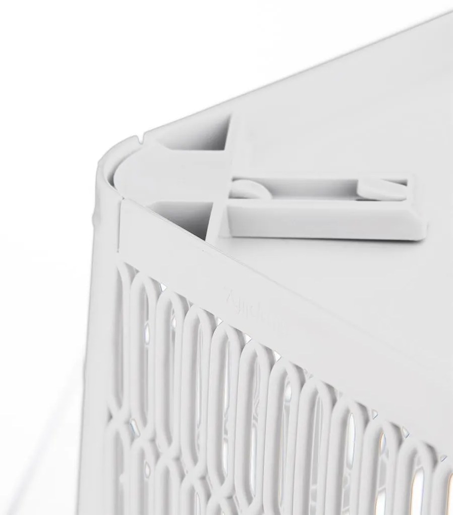 Orion M - Univerzálny košík NESTA, výsuvné klapky na stohovanie, biely 29 x 17 x 12 cm