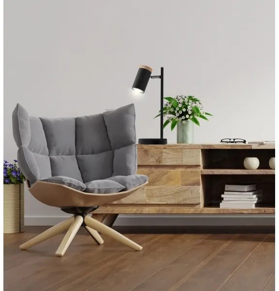 Stolná lampa LAGOS 1xGU10/15W/230V čierna/hnedá