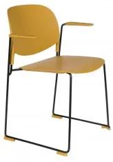 Jídelní židle s područkami STACKS ZUIVER,plast okrový White Label Living 1200227