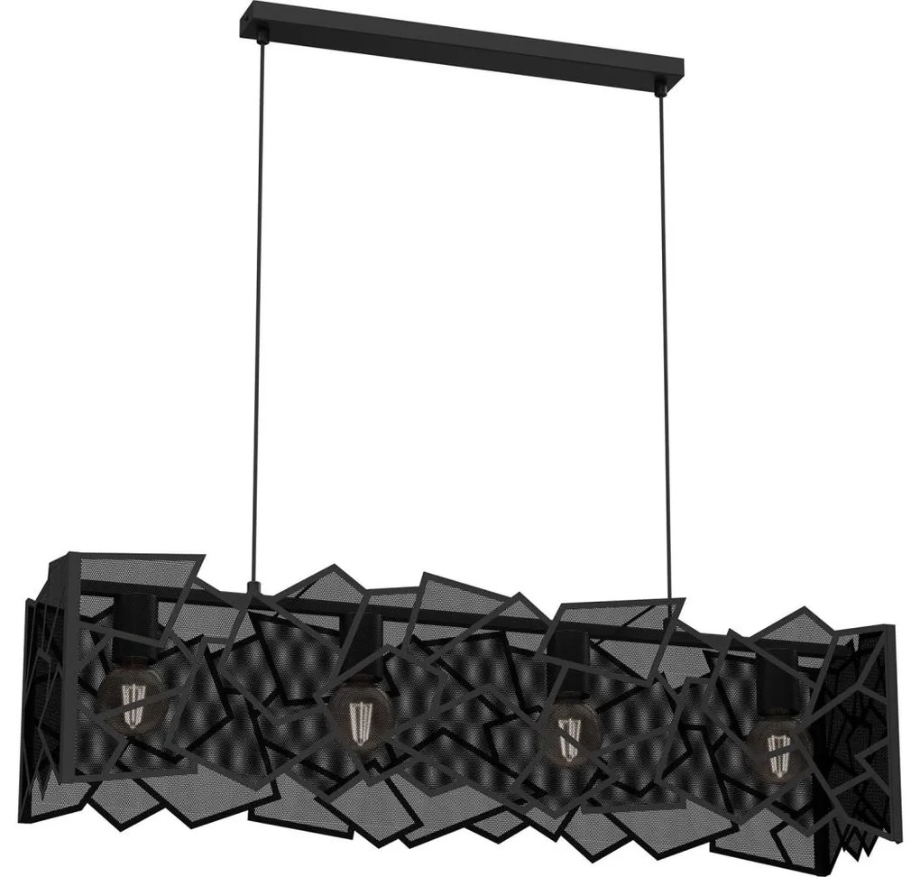 Luster na lanku CAMO 4xE27/15W/230V čierna