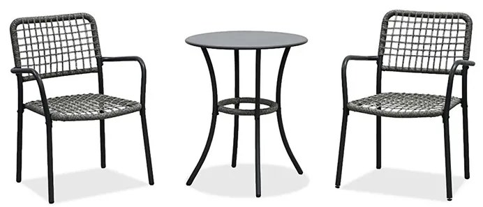 Autronic BONTEC Záhradný set 1+2, kov, polyratan, sivá, AZ-L1103 GREY Farba: Šedá