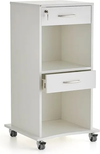 Rečnícky pult, 2 zásuvky, biela