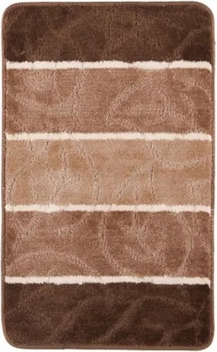 Kúpeľňový koberček MULTI A5019 BROWN CAMEL lístie, hnedý
