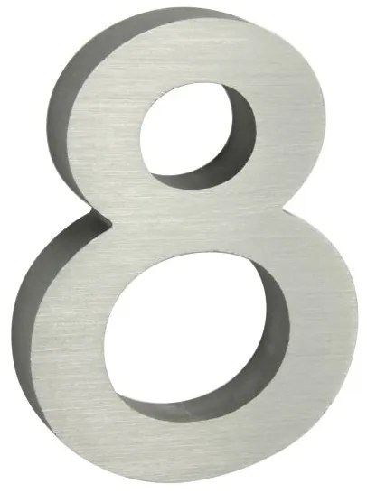 Domové číslo "8", RN.100LV, brúsené, strieborná