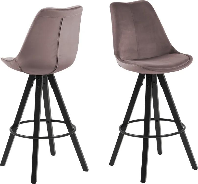 Dizajnová barová stolička Nascha, svetlo ružová