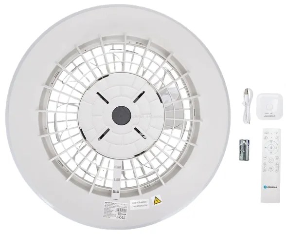 Aigostar LED stmievateľný stropný ventilátor 40W 230V 2700-6500K 50cm + DO biely