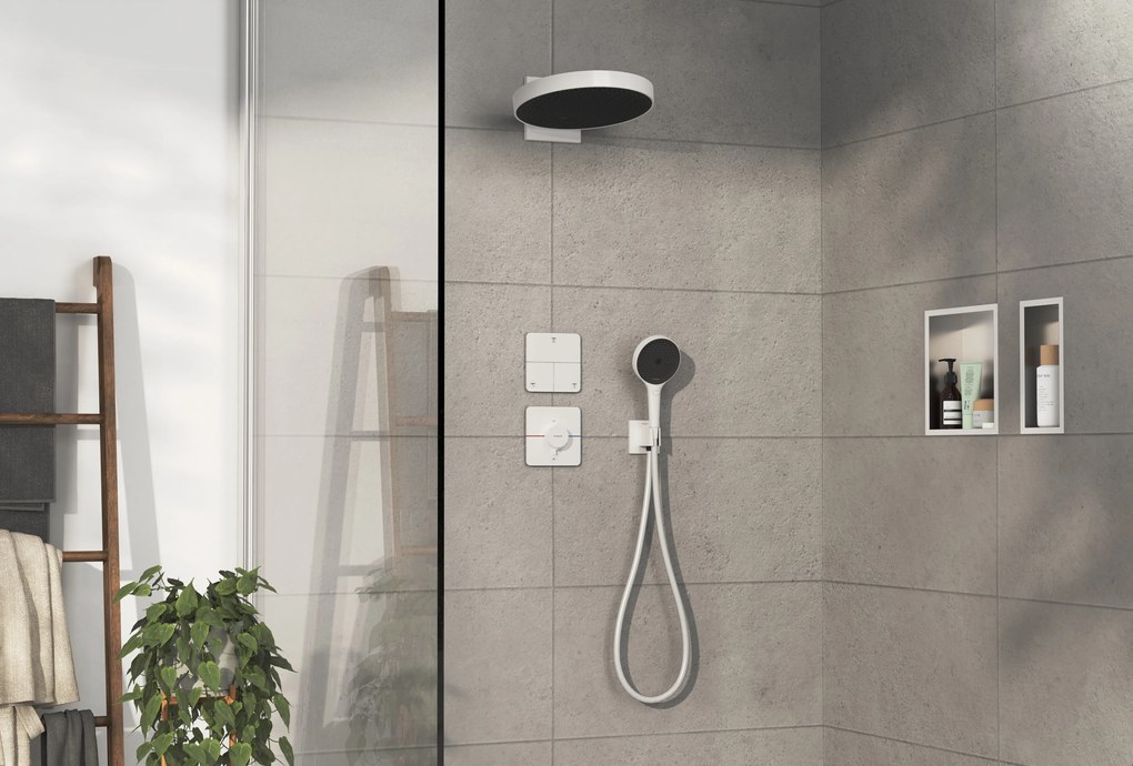 Hansgrohe ShowerSelect Comfort Q, termostat pod omietku pre 1 spotrebič a ďalší výtok, biela matná, HAN-15589700