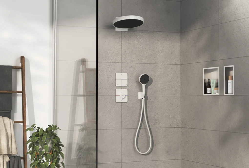 Hansgrohe ShowerSelect Comfort Q, termostat pod omietku pre 1 spotrebič a ďalší výtok, biela matná, HAN-15589700