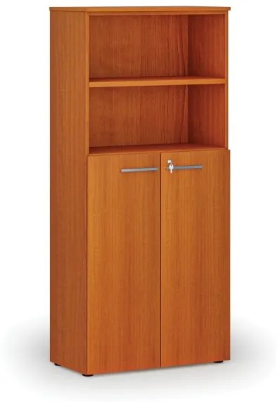 Kombinovaná kancelárska skriňa PRIMO WOOD, dvere na 3 poschodia, 1781 x 800 x 420 mm, čerešňa