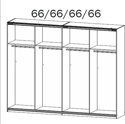 Šatníková skriňa Syncrono, 271 cm, dub artisan / zrkadlo
