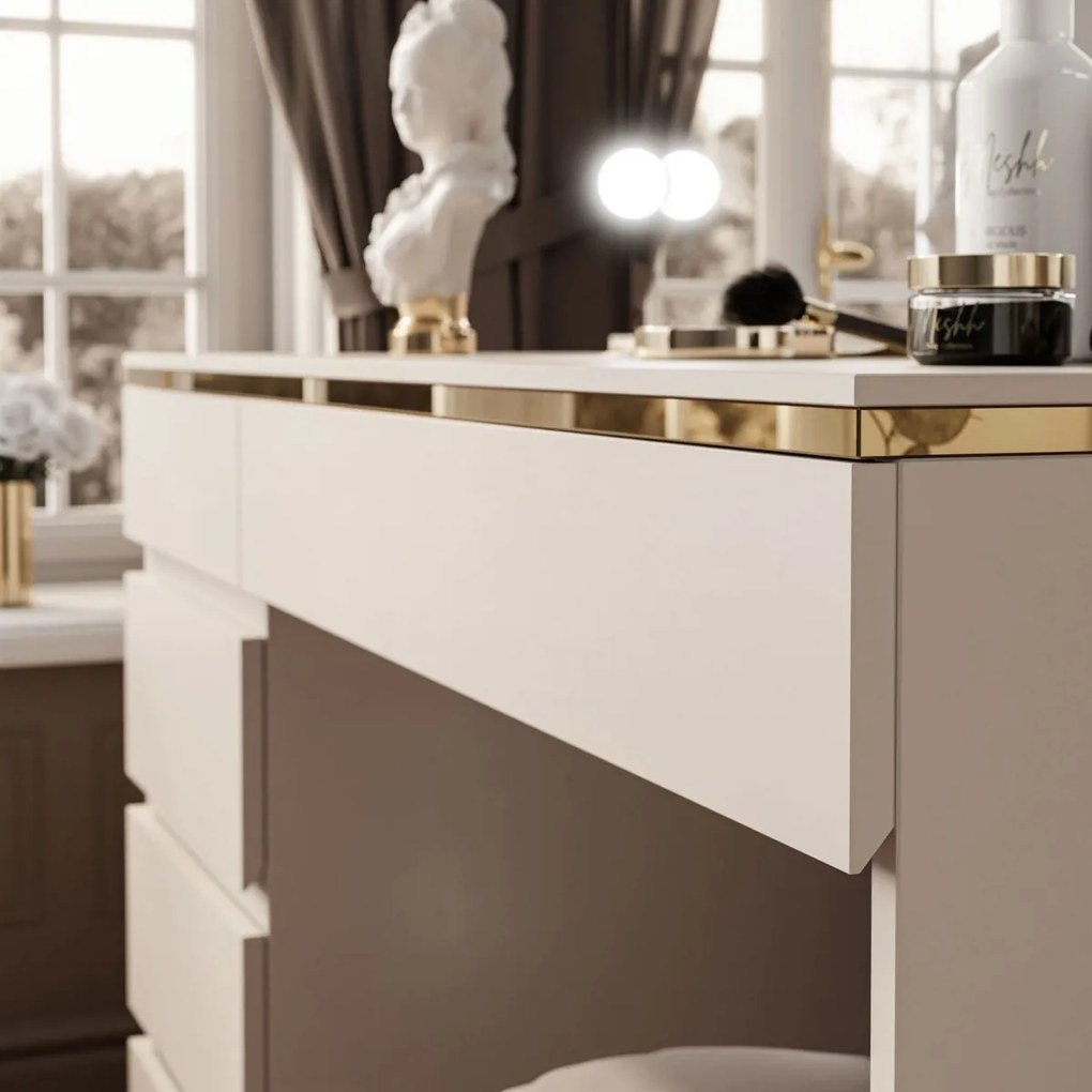 TOALETNÝ STOLÍK NESSIE ELITE 2 KAŠMÍR + ZLATÝ