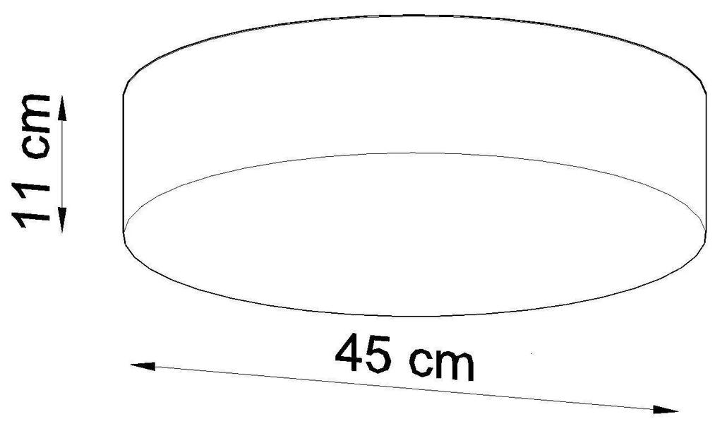 Stropné svietidlo Arena, 1x sivé plastové tienidlo, (biely plast), (fi 45 cm)