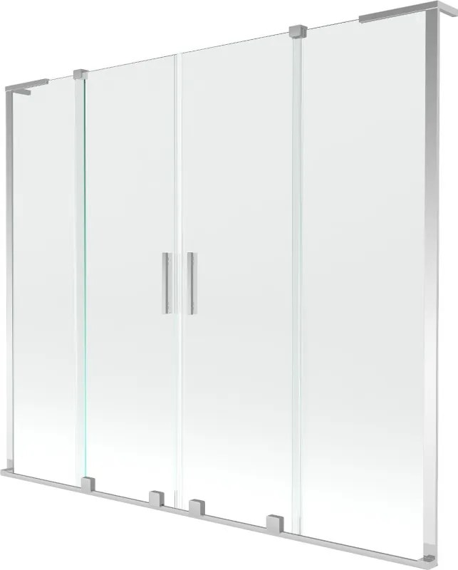 Mexen Velar L Duo vaňová zástena 2-dielna posuvná 180 x 150 cm, transparentná, chróm - 896-180-003-02-01
