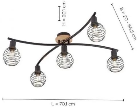 Leuchten Direkt 15925-79 - Prisadený luster EUGEN 5xE14/40W/230V