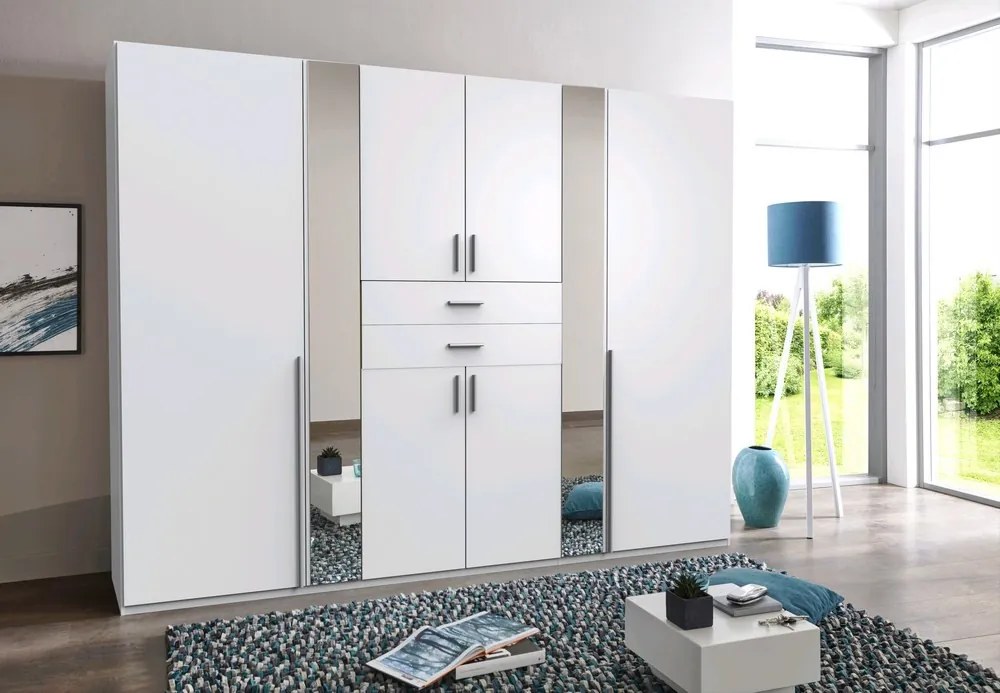 Šatníková skriňa Vanea, 270 cm, biela