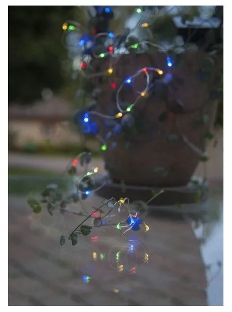 Vonkajšia solárna LED reťaz s farebnými diódami Star Trading DewDrop, dĺžka 5 m