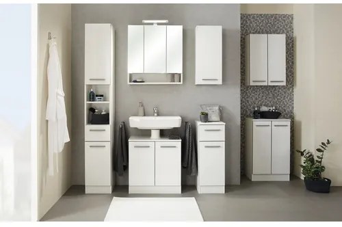 Kúpeľňová skrinka vysoká Pelipal Quickset 953 lesklá biela 30 x 195,5 x 33 cm