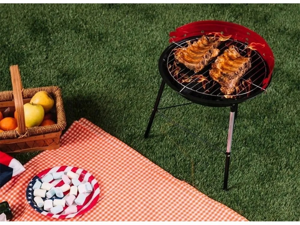 Verk 27095 BBQ gril na drevené uhlie, okrúhly 32 cm