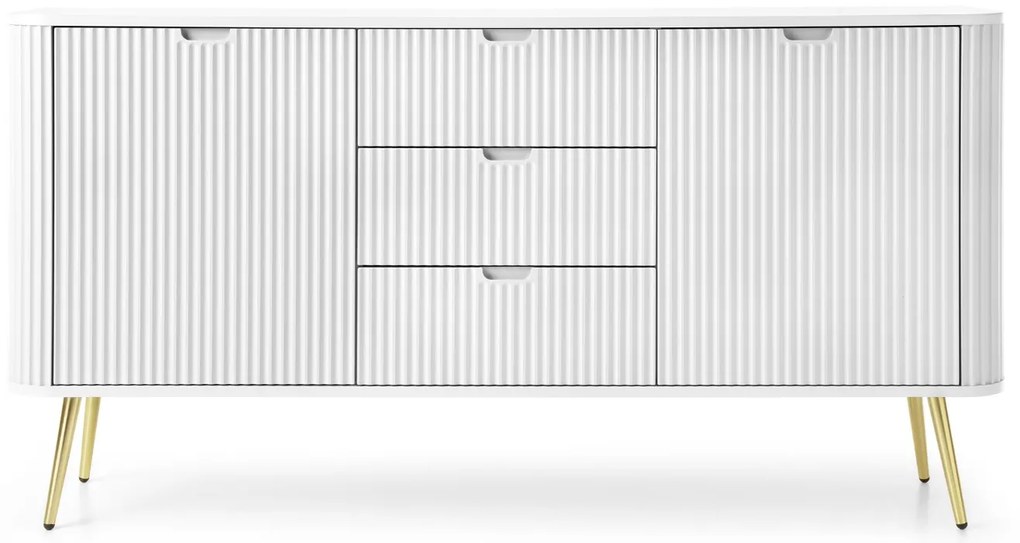 KOMODA BELLISSA BIELA + ZLATÉ NOŽIČKY 168 cm